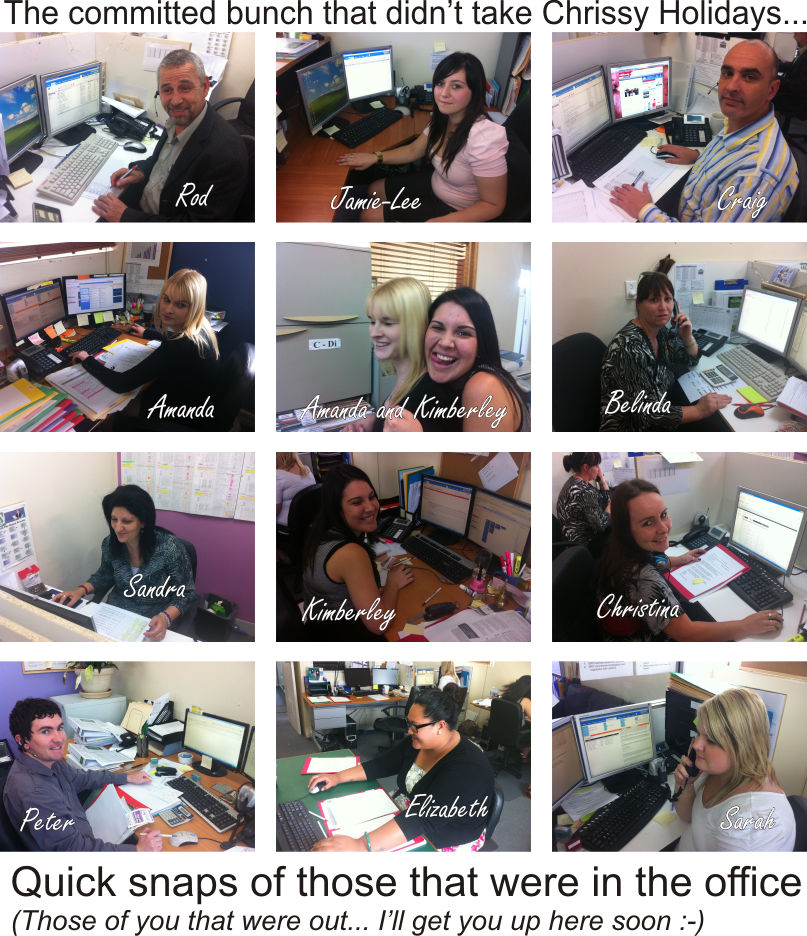 Meet the MyCRA Team working the Christmas 2010 break period